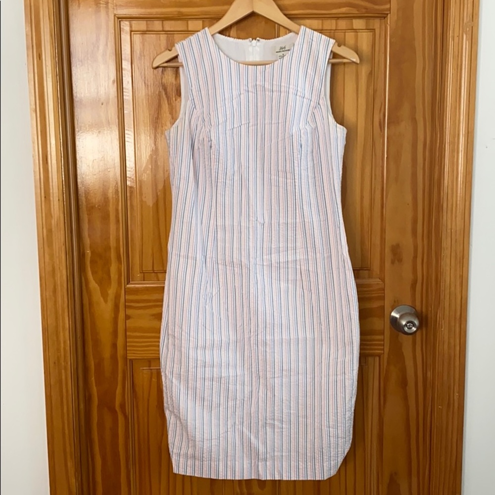 Brooks Brothers pastel seersucker stripe dress 8